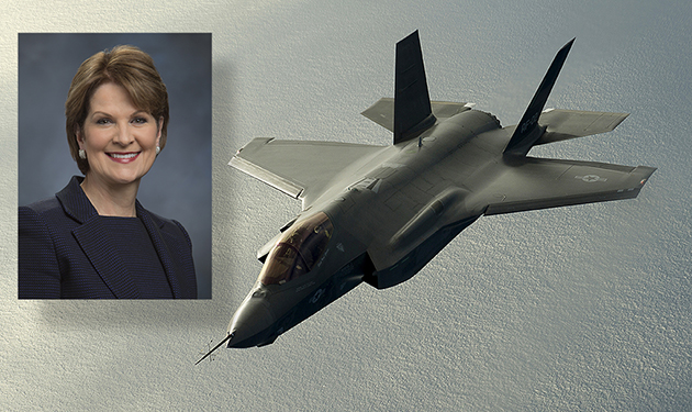 F-35 Lightning II Marillyn Hewson inset
